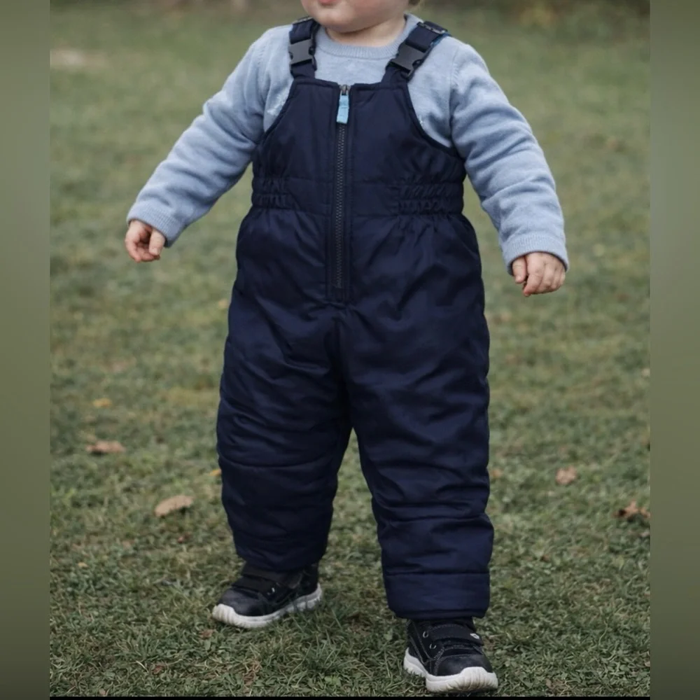 Carters Baby Snow Bib 12M Navy Insulated Winter Snow Pants Toddler